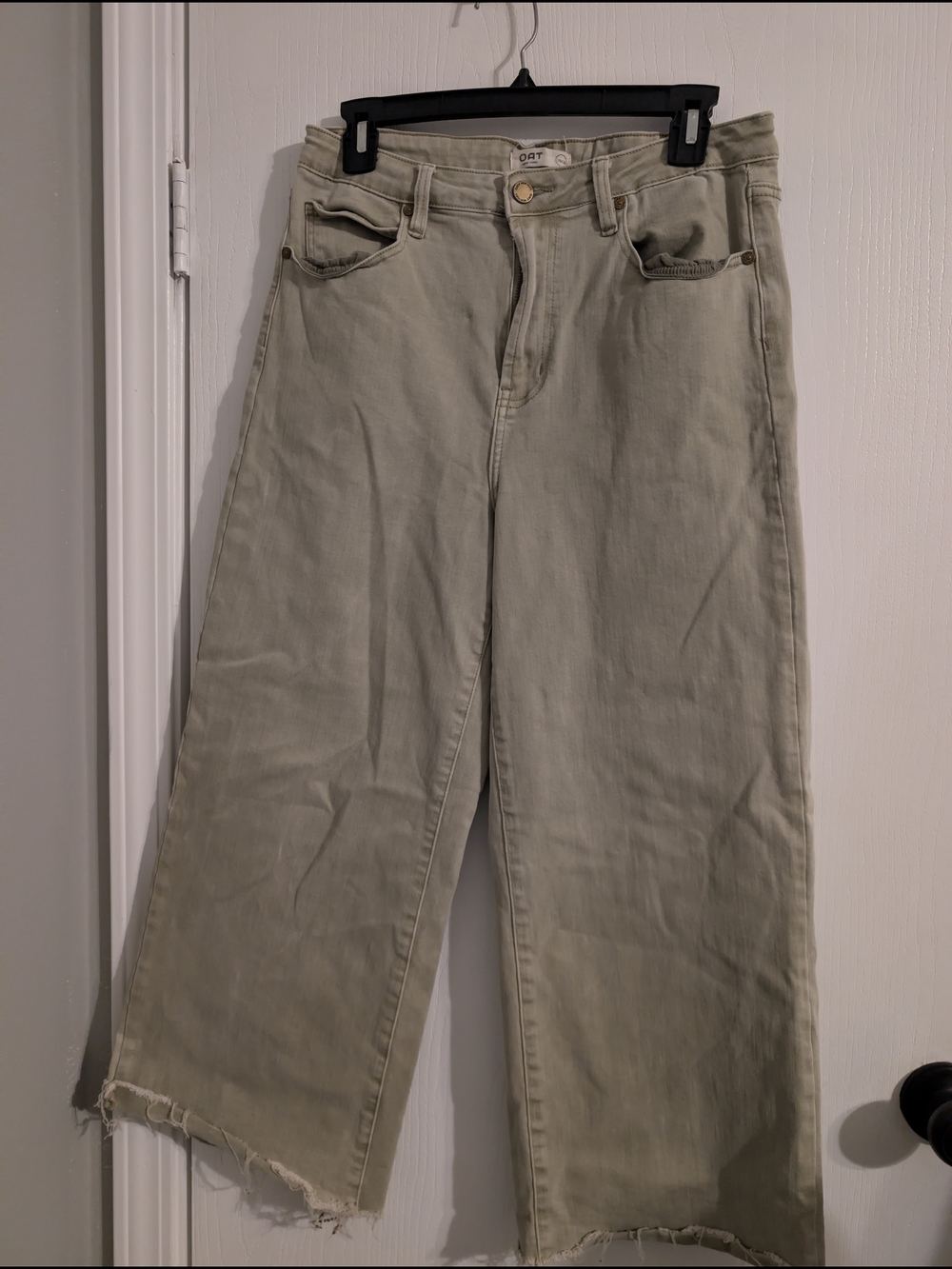 Oat New York Wide-Leg Jeans in Faded Olive